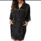Womens V-Neck Ice Silk Sexy Lace Bathrobe Pajamas Large Size Female Soft and Comfortable Solid Color Sleepwear Bathrobe Pajamas