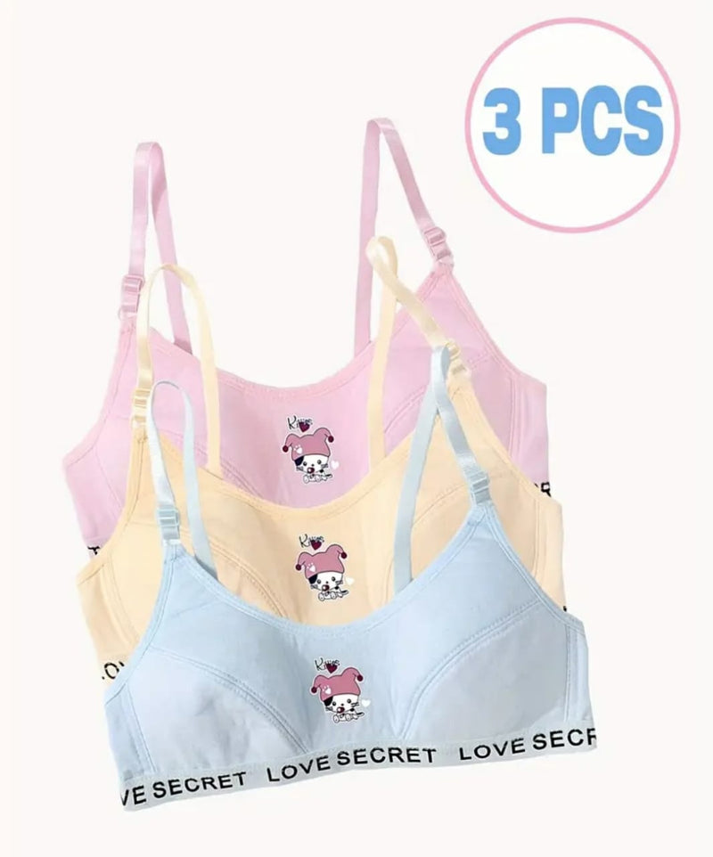 75% OFF | PACK OF 3 | IMPORTED CUTE SPORTS BRA LIGHT FOAM