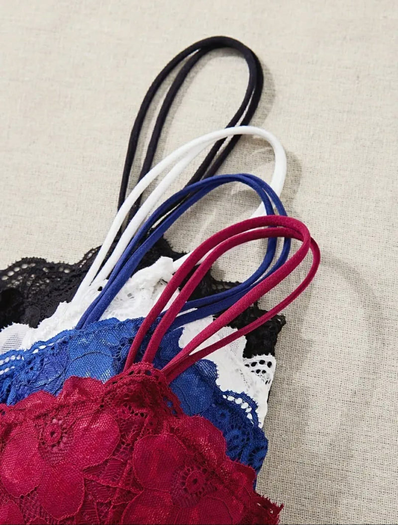 Pack of 2 | Women Sexy flower Lace Bras Top Comfortable Bralette Underwear