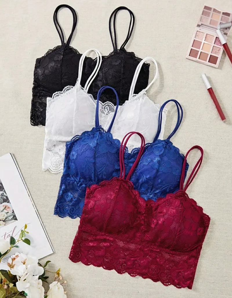 Pack of 2 | Women Sexy flower Lace Bras Top Comfortable Bralette Underwear