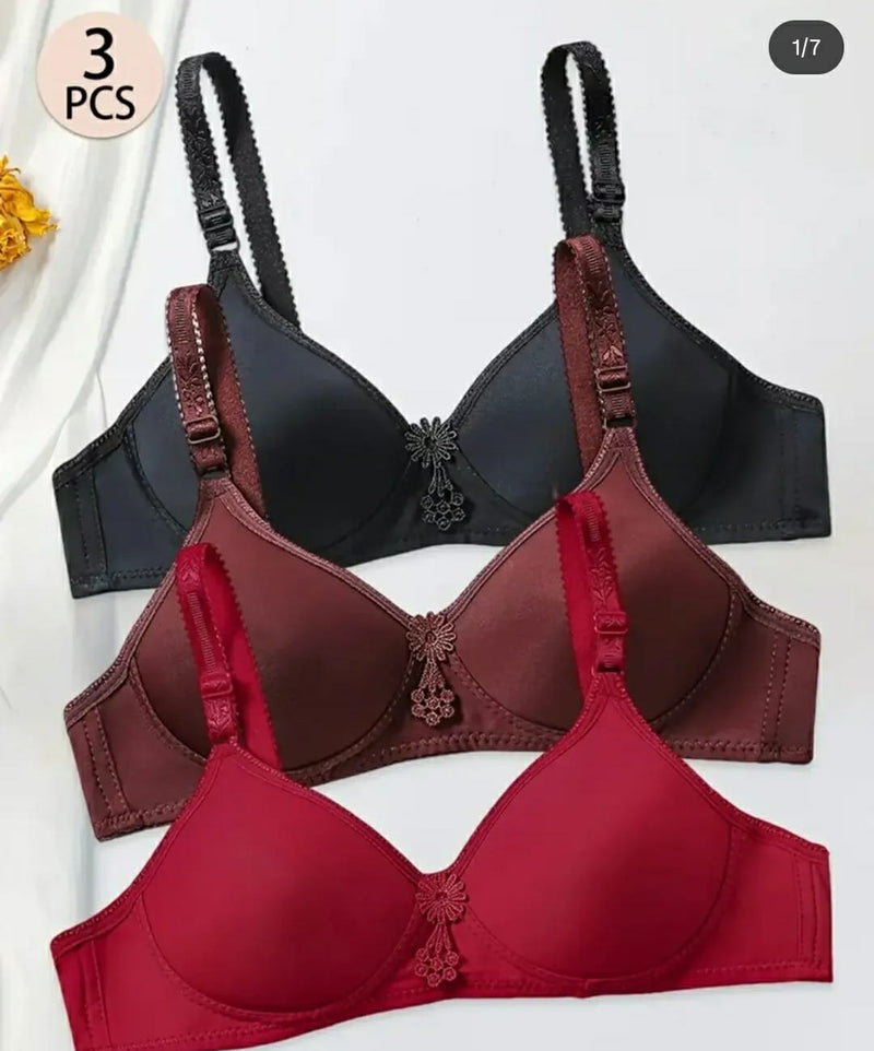 Pack of 3 bra | Soft Padded Everyday Bra | Different Colours