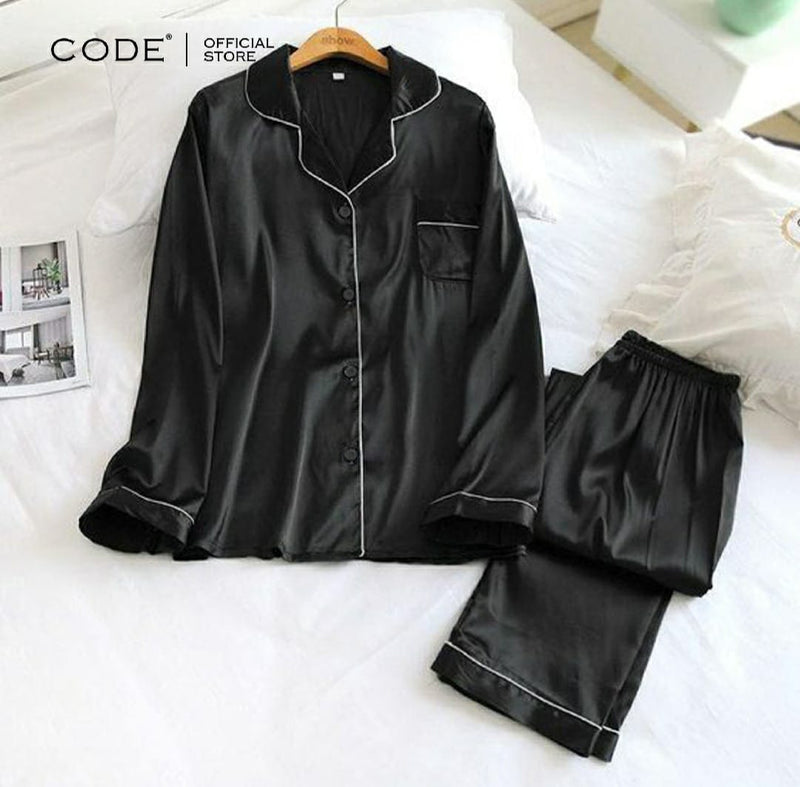 Elegant Silk Ladies Night Suit - Shirt and Trouser Sleepwear Set for Women